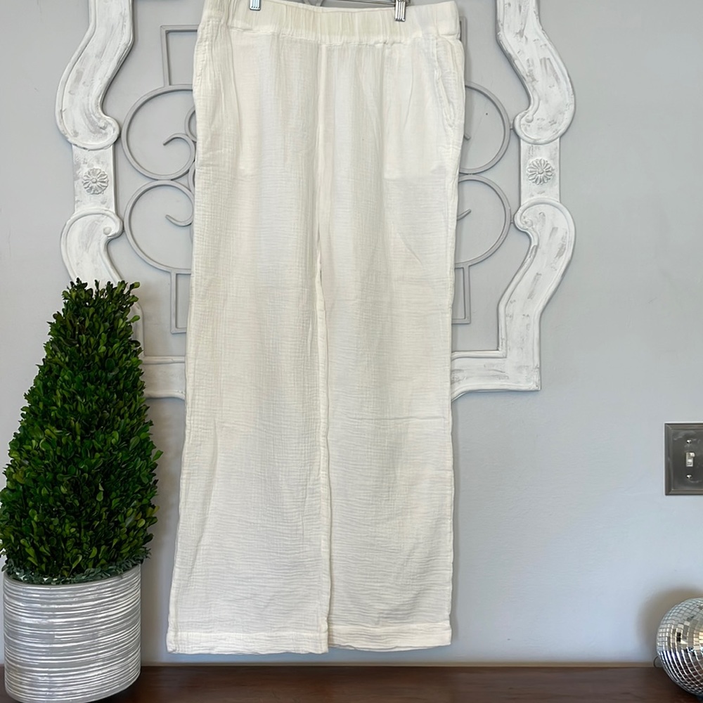 Faherty 100% Organic Cotton White Pants Size Large